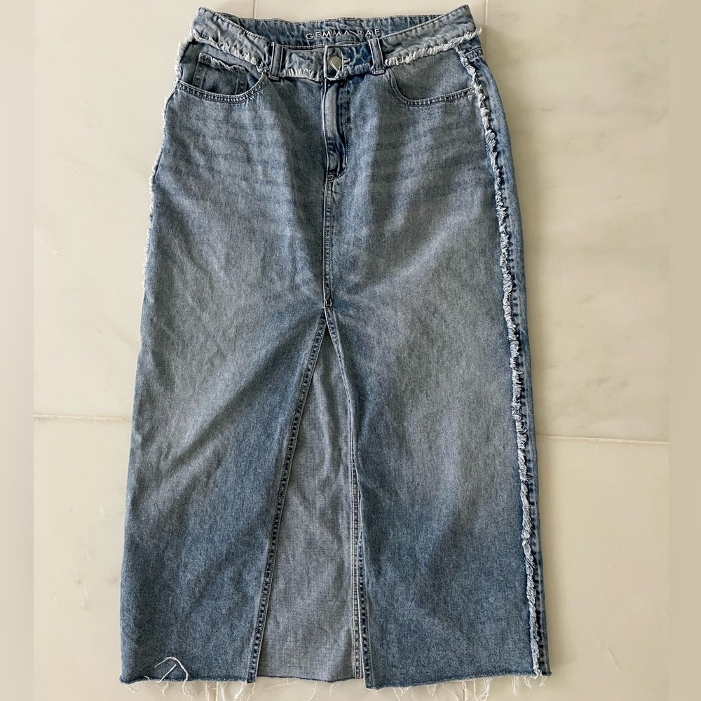 Denim maxi skirt